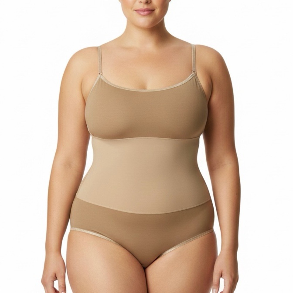 CAROL WIOR Shapewear Moderate Tummy Control Everyday BodySuit Nude Tan Beige 14